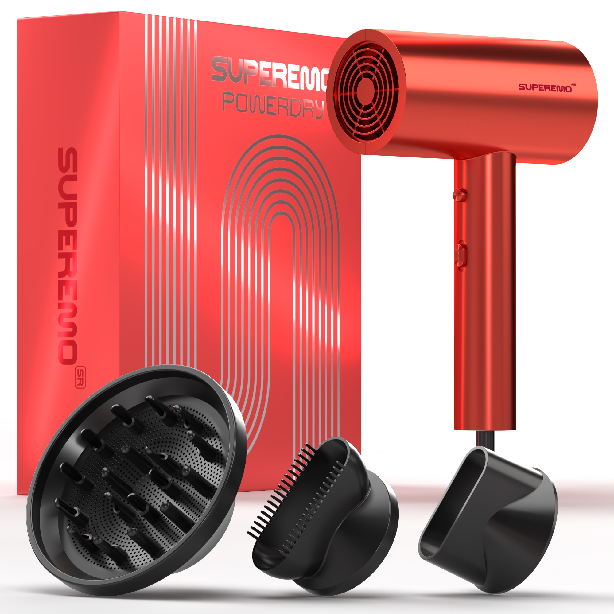 Superemo Hair Dryer 1800W Professional Fast Dry Hair Dryer (Coral Rose)
